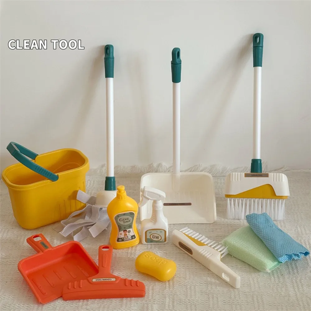 Kids Outdoor Broom - 12 adet/takım Çocuklar Temizleme Seti Ev