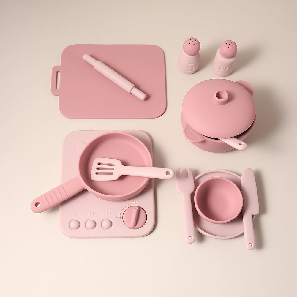 Kids Outdoor Mud Kitchen Accessories - 13 Parça Silikon Mutfak Oyuncak Seti,