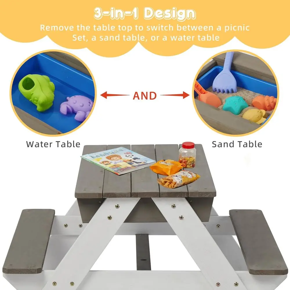 Çocuklar için 3'ü 1 Arada Ahşa - Kids Outdoor Play Table incelemesi ve fiyatı