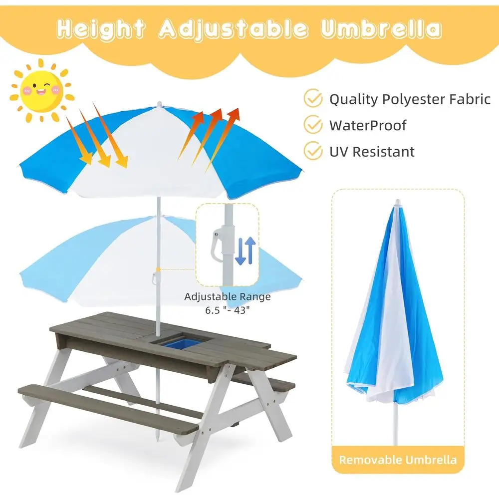 Çocuklar için 3'ü 1 Arada Ahşa - Kids Outdoor Play Table incelemesi ve fiyatı