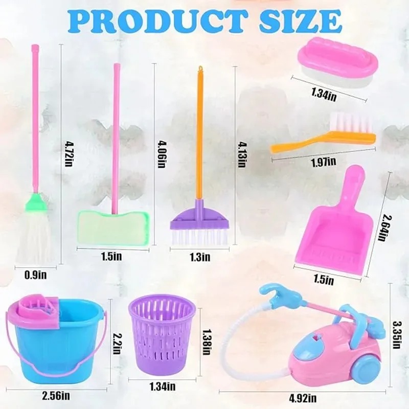 9PCS Mini Temizlik Oyuncak Set - Kids Outdoor Broom incelemesi ve fiyatı